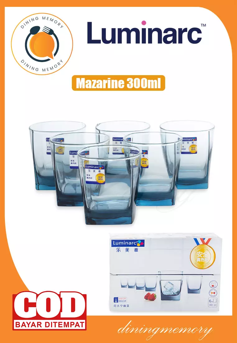 Jual Luminarc Luminarc Gelas Minum Sterling Tumbler 6 Pcsset Mazarine 300ml Original 2024 5535