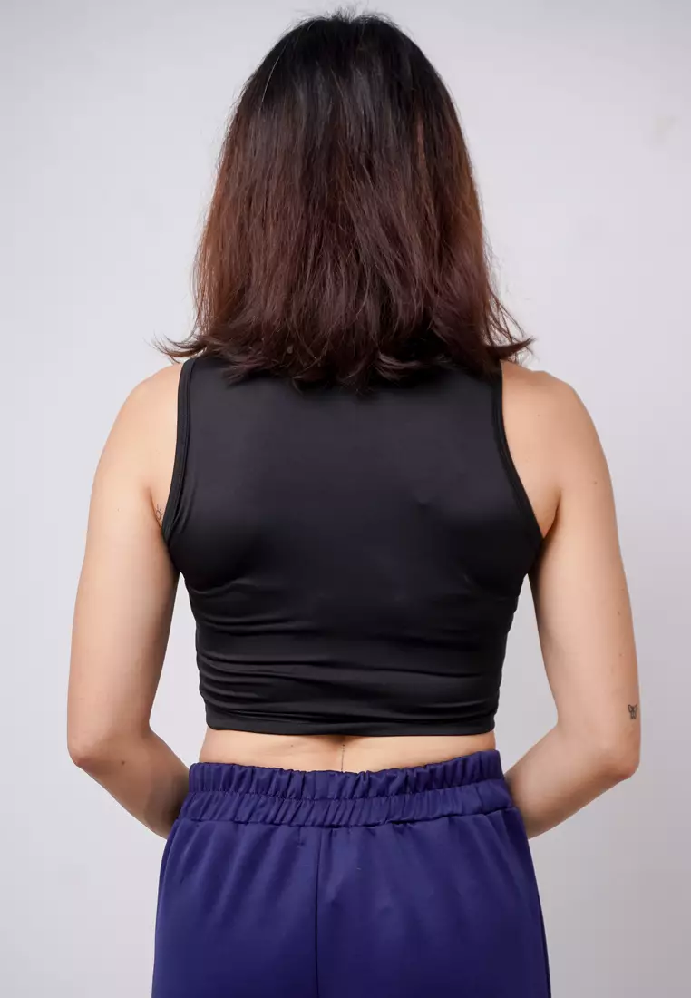 LTE19 TDLA CRTK Crop Tanktop Casual Wanita Polos Black
