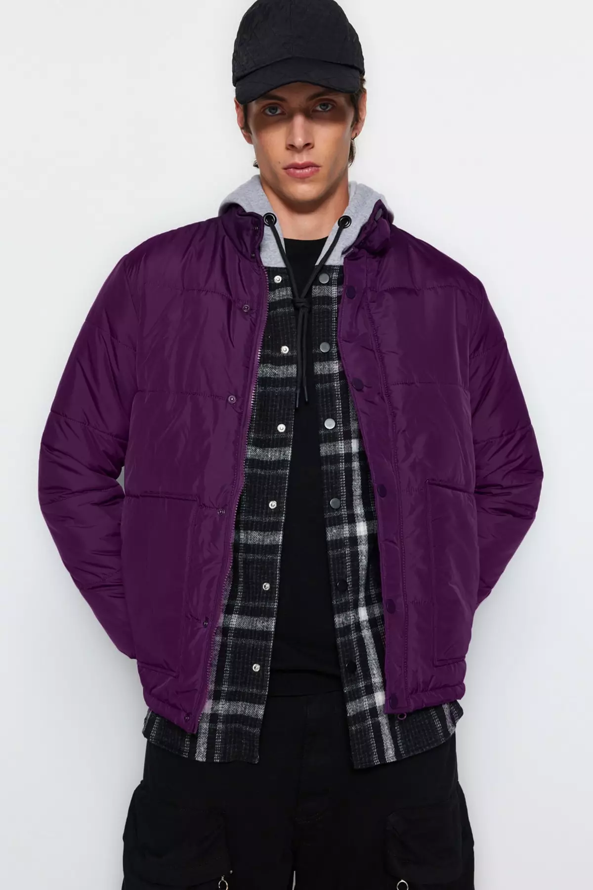 Trendyol Dark Purple Men's Regular Fit Puffy Winter Coat 2024 | Buy ...