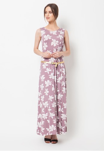 duapola Flower Pastel Loss Maxi Dress