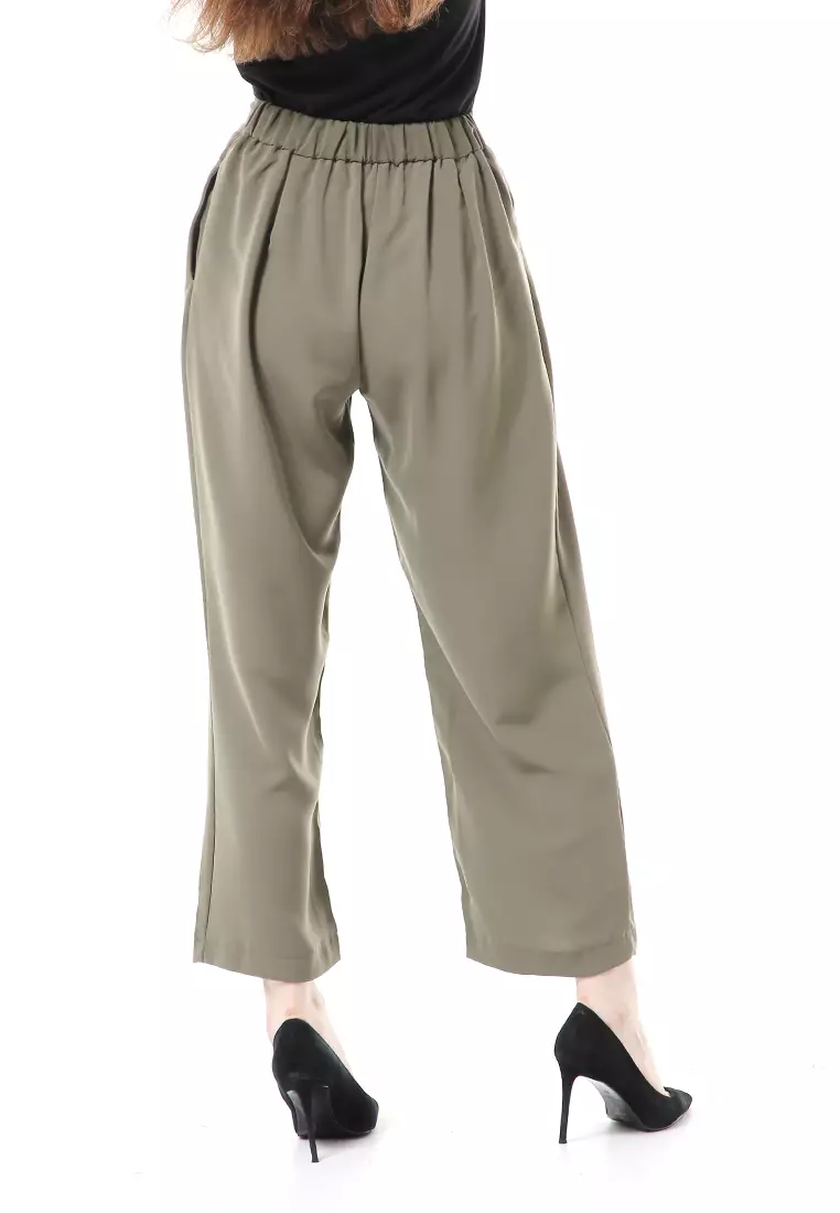 Dash Cullote Pants Bawahan Wanita High Quality - Olive
