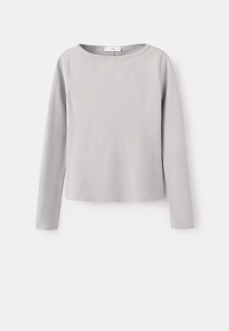 Cotton Boat Neck T-Shirt