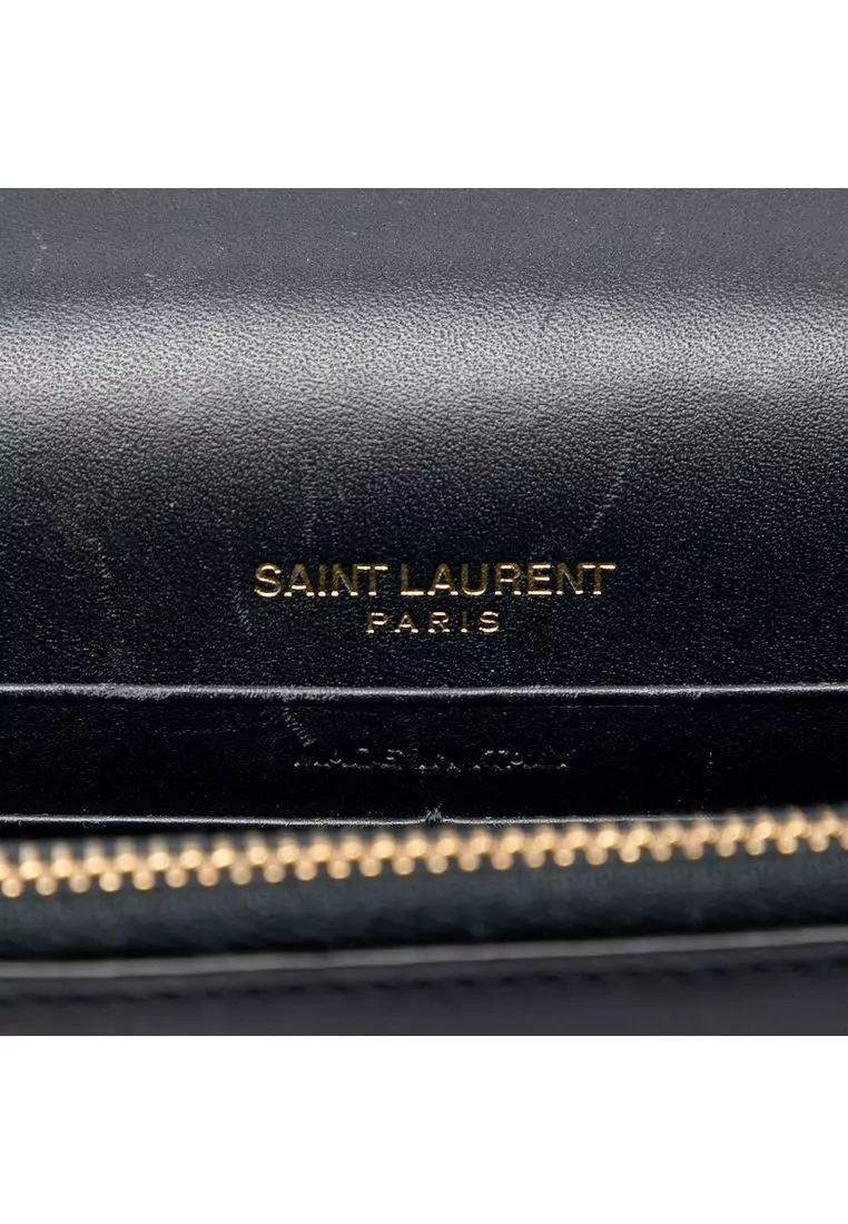 Pre-Loved Saint Laurent Smooth Calfskin Monogram Kate Tassel Chain Wallet