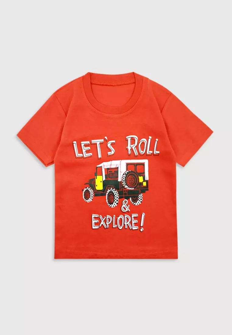 Wakakids Baju Bayi Anak Laki Laki Setelan Celana Jeans Motif Lets Roll Explore 3321 Merah