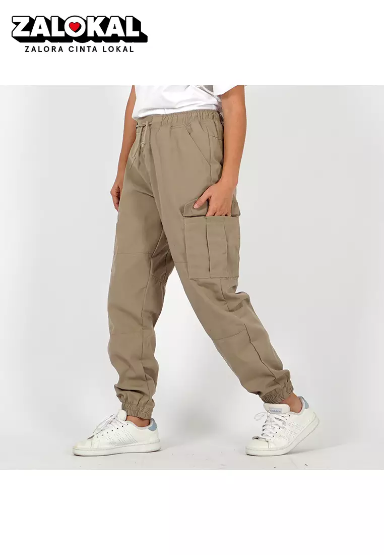  DIVA Celana Cargo Wanita Celana Kargo Wanita Cargo Joger Wanita - BEIGE