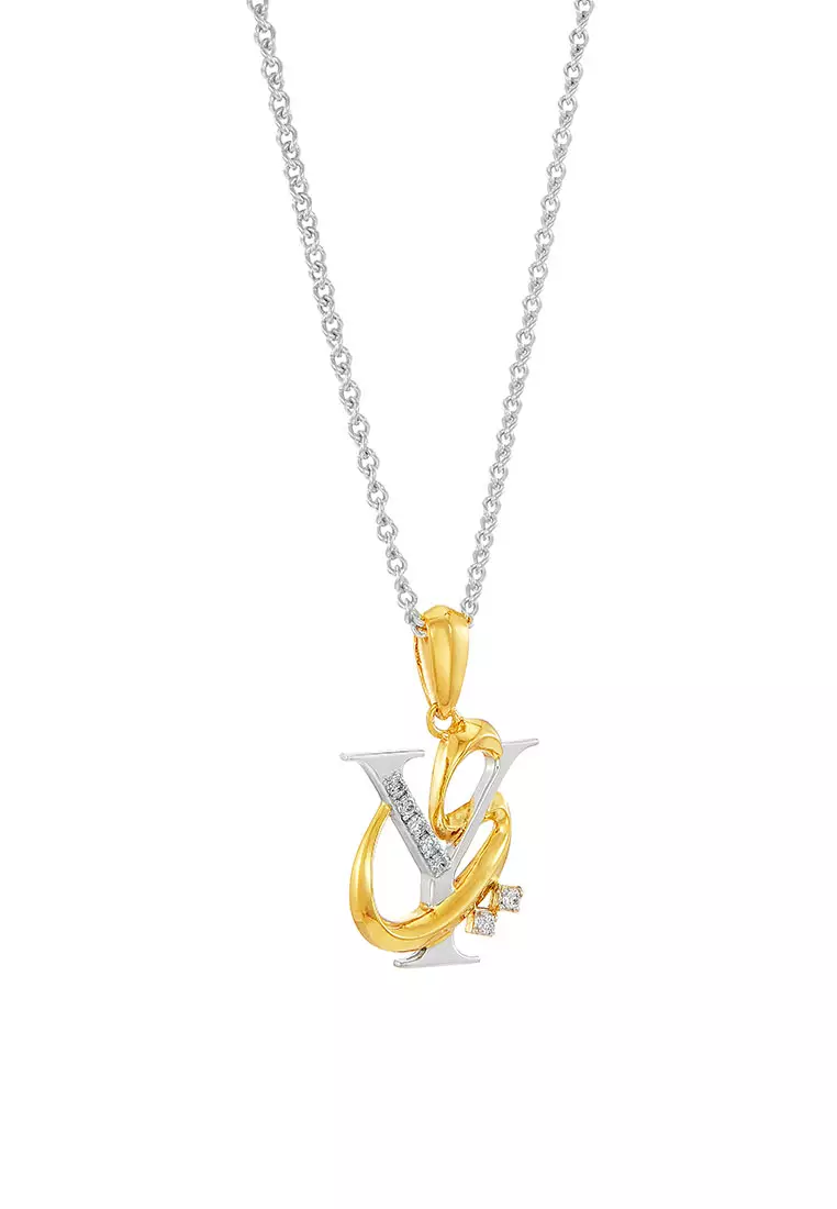 HABIB TULUS | Diamond Necklace in 375/9K Yellow and White Gold (Alphabet) 560710724(Y-YA)-WG