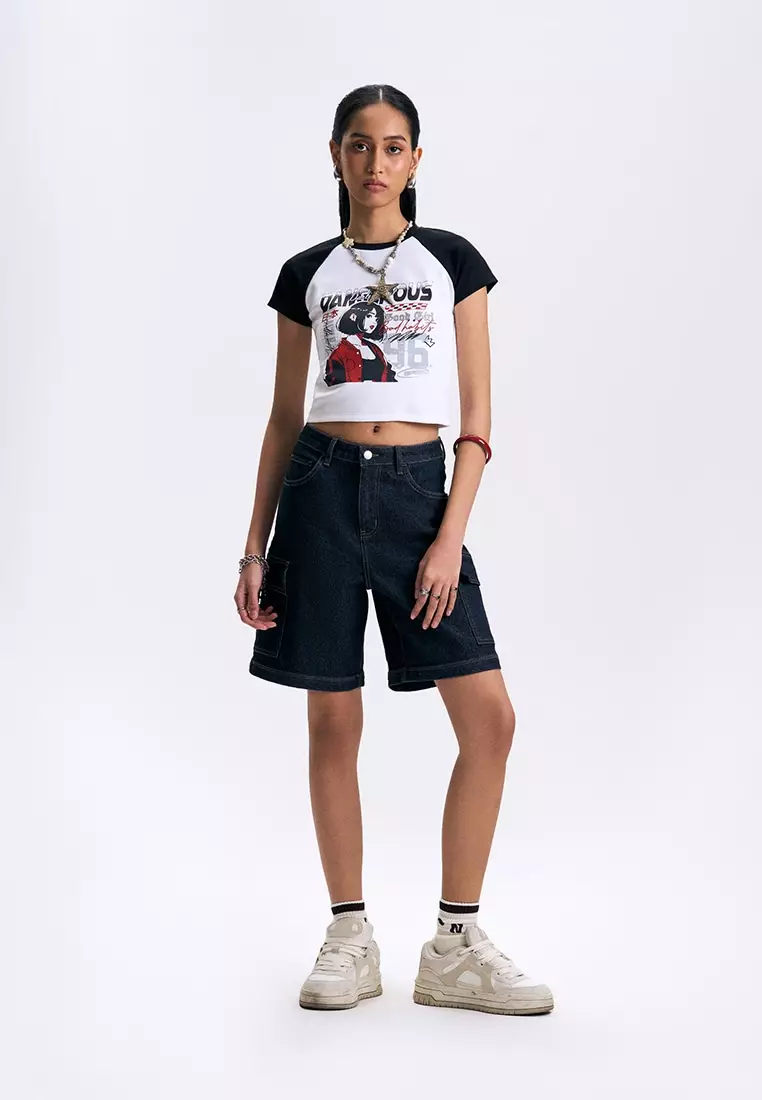 Graphic Slim Cropped T-Shirt