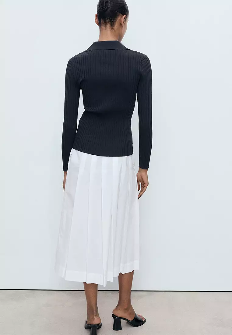 Ribbed Lapel Cardigan