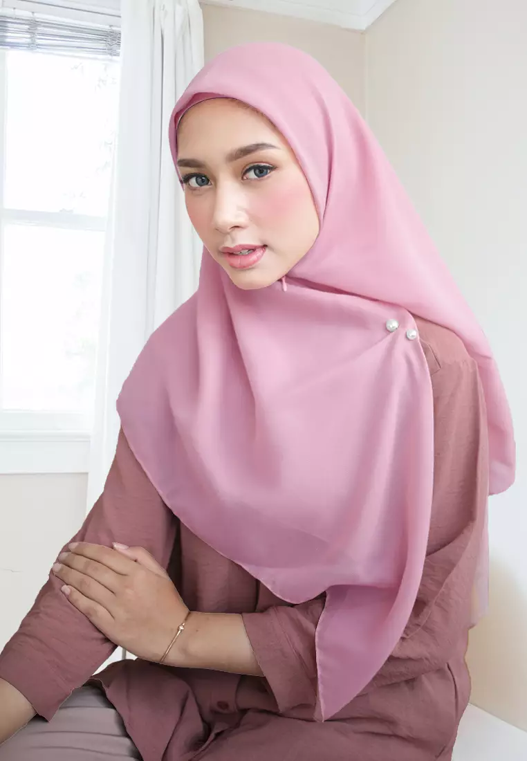 Cotton Bee - Shanara Instan | Hijab Segiempat Resleting - Bubblegum
