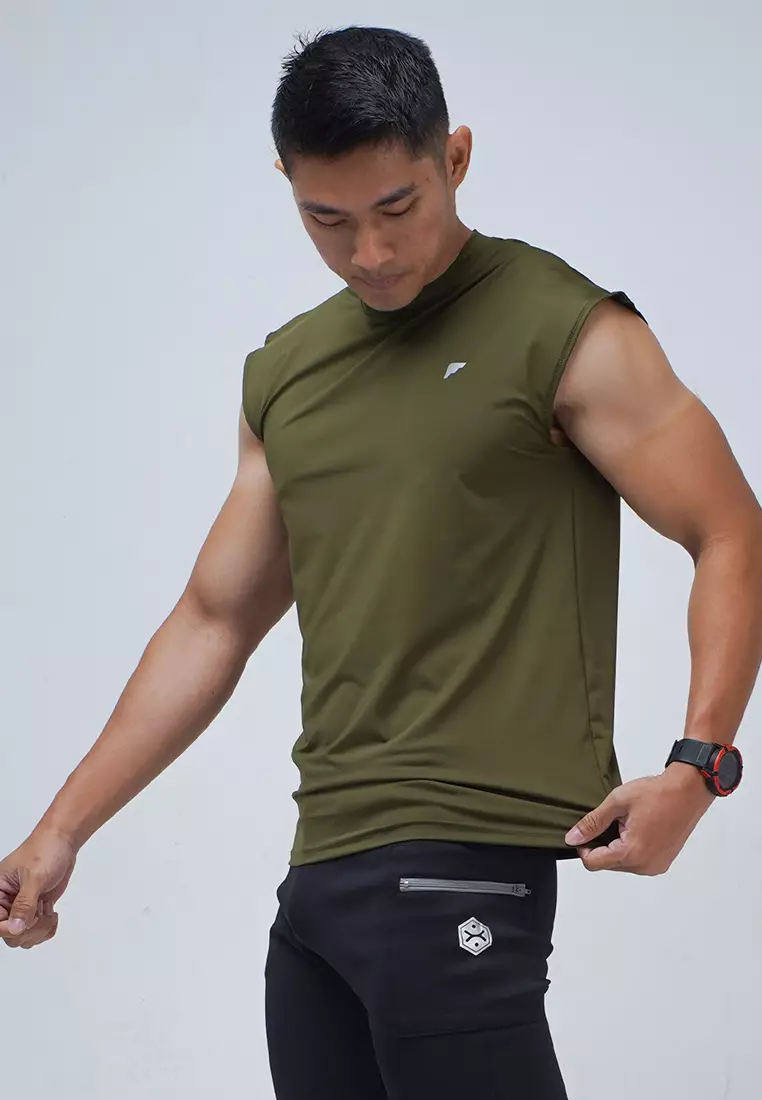 Tanktop Unfinished Sleeveless Essential series Army Green