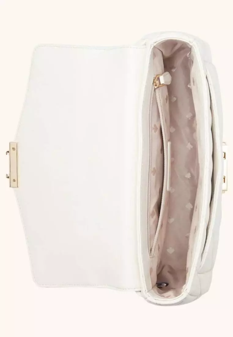 Kate Spade Carey Medium Flap Shoulder Bag Parchment