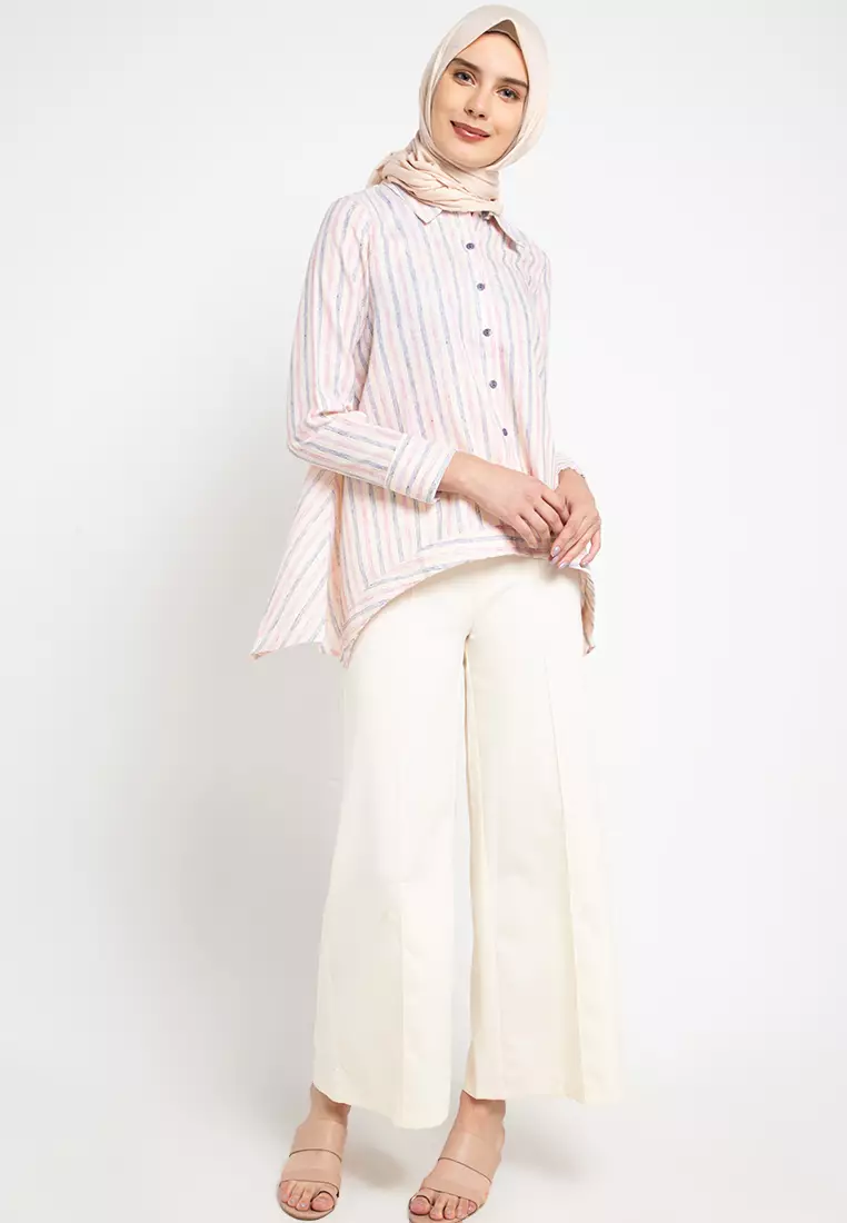 Maja Shirt In Pink Cream Stripes
