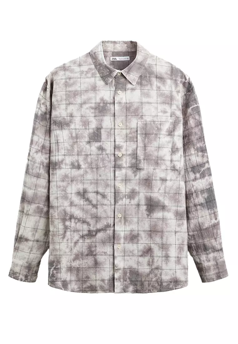 ZARA Tie Dye Check Overshirt 2025 Buy ZARA Online ZALORA Hong Kong