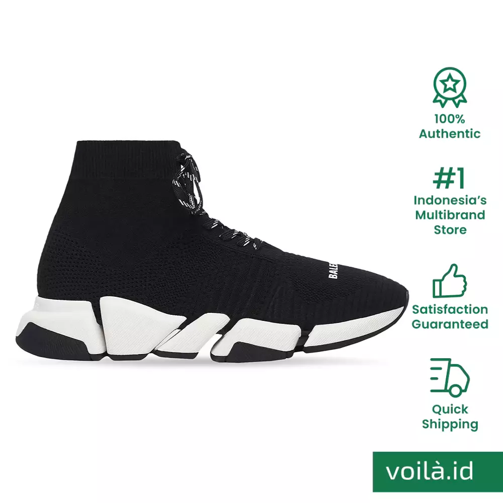 Jual Balenciaga Speed Lace-up Recycled Knit Sneakers Black