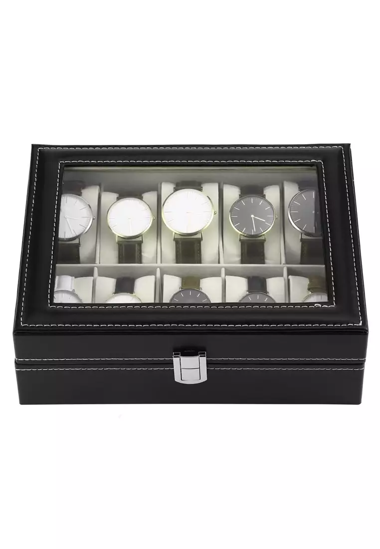 Box Watch Kotak Jam Tangan Luxury 10 Slot Secure Lock