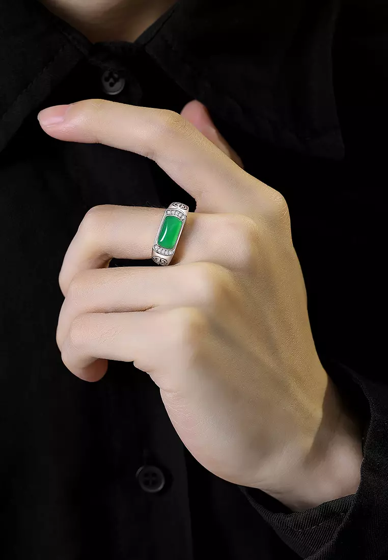 Cincin Pria Perhiasan Zircon 5A Original Free Size Anti Luntur Fashion Cincin Cowok COD