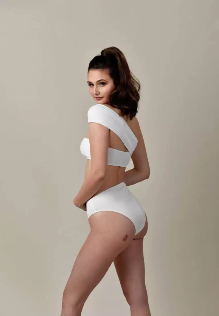 Paradise Found Swimsuit Bikini Swimwear Simple One Shoulder Highwaist