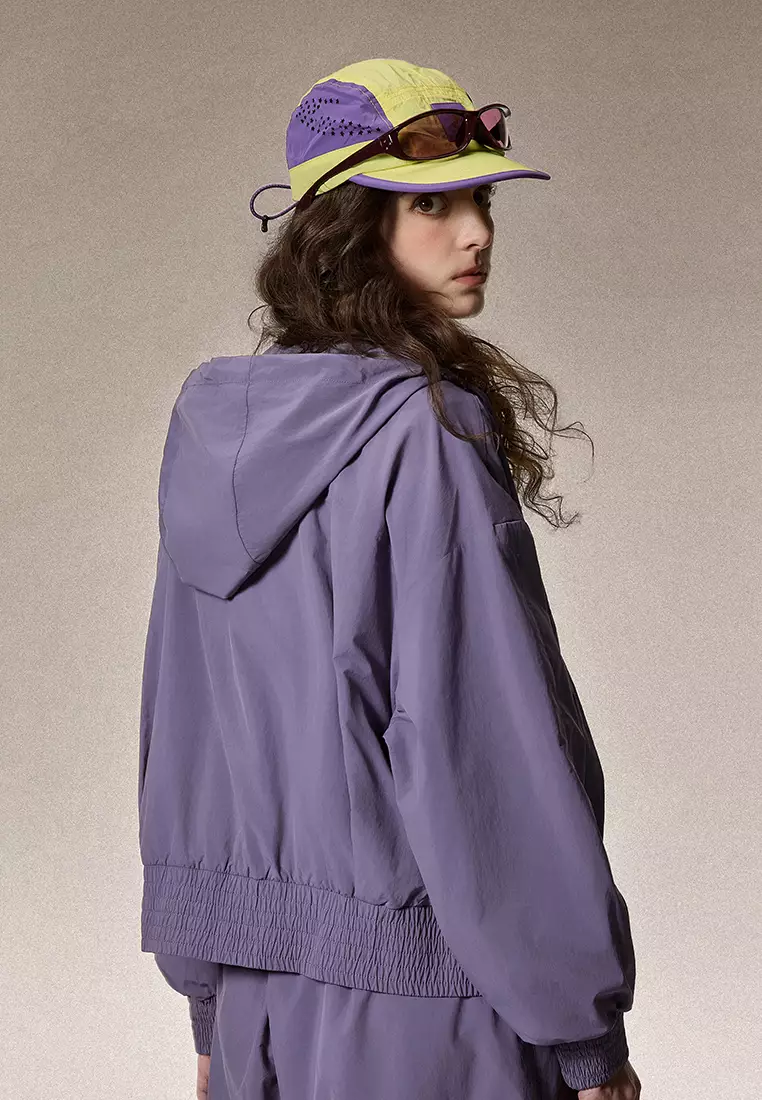 WOMEN'S LOGO LOOSE FIT SIDE STRIPED HOODED JACKET