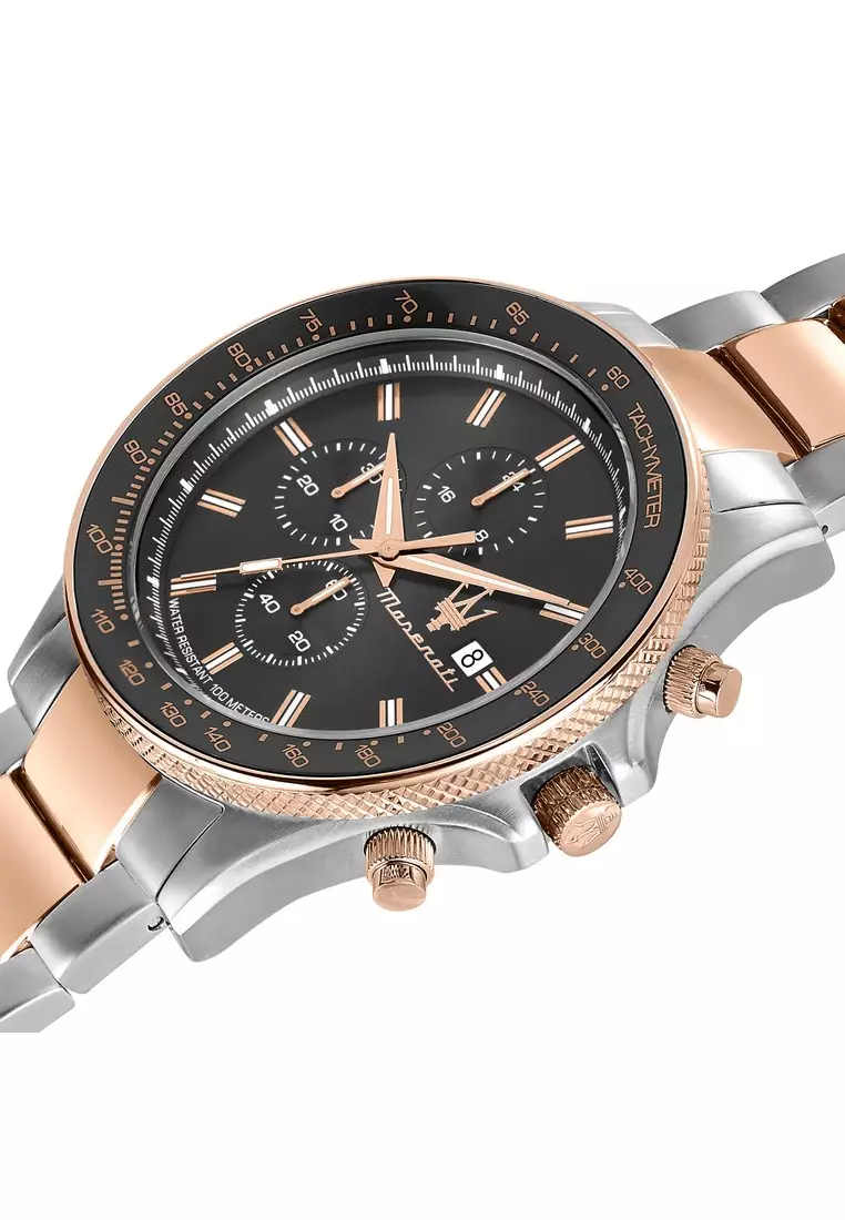【2 Years Warranty】Maserati Sfida 44mm Brown Dial Men's Chronograph Quartz Watch R8873640014
