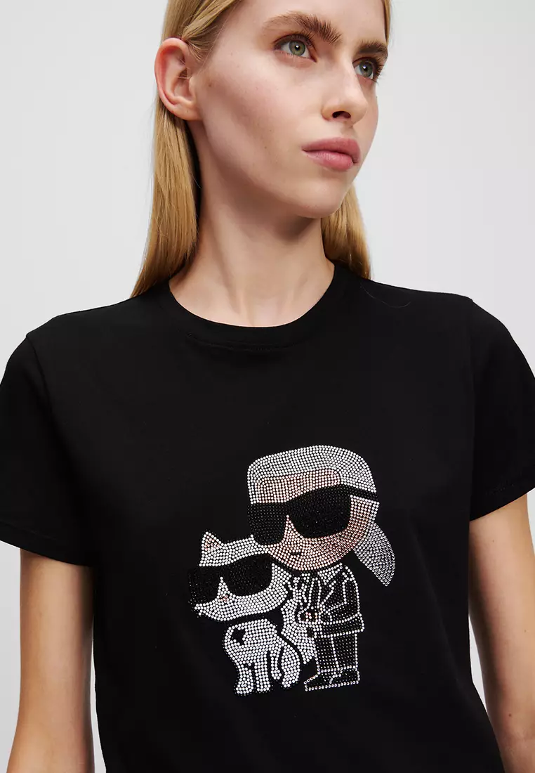 Ikon Karl & Choupette Rhinestone T-Shirt