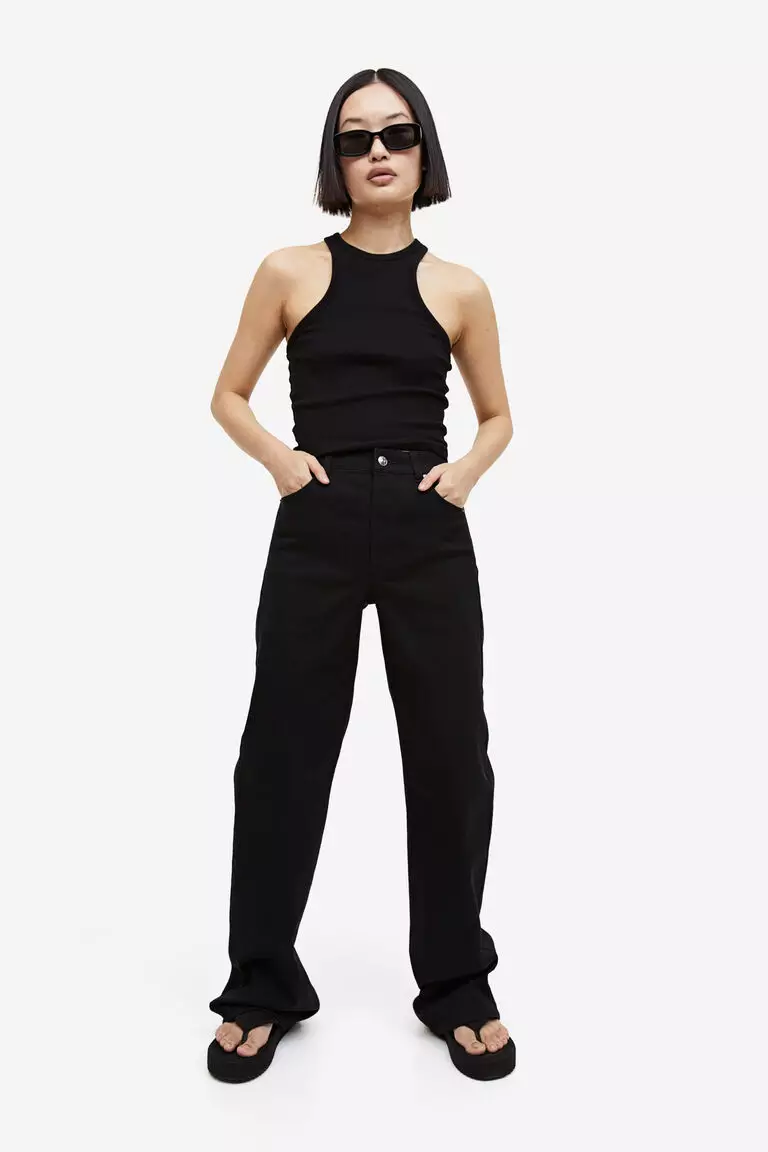 Clara HW wide leg twill