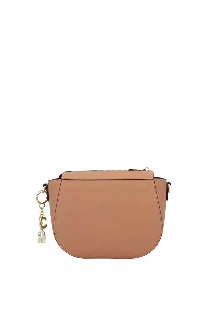 Gabbie Zipper Crossbody Bag - Dark Beige