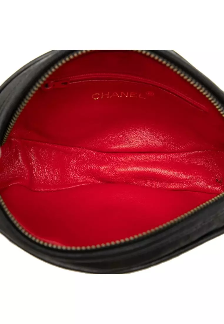 Pre-Loved Chanel Cc Quilted Satin Tassel Clutch