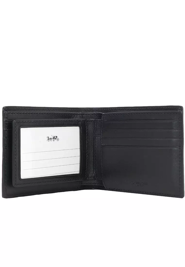Mens 3 In 1 Wallet In Signature Leather - Black