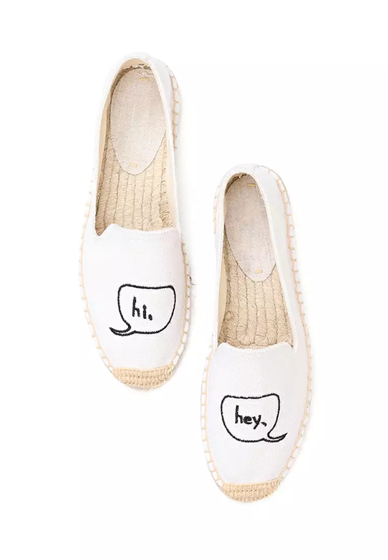 Platform Embroidery Linen Espadrilles HB6107