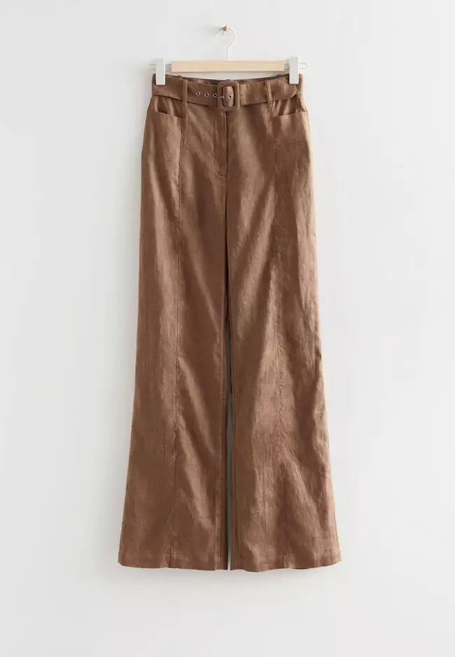 Flared Linen Trousers
