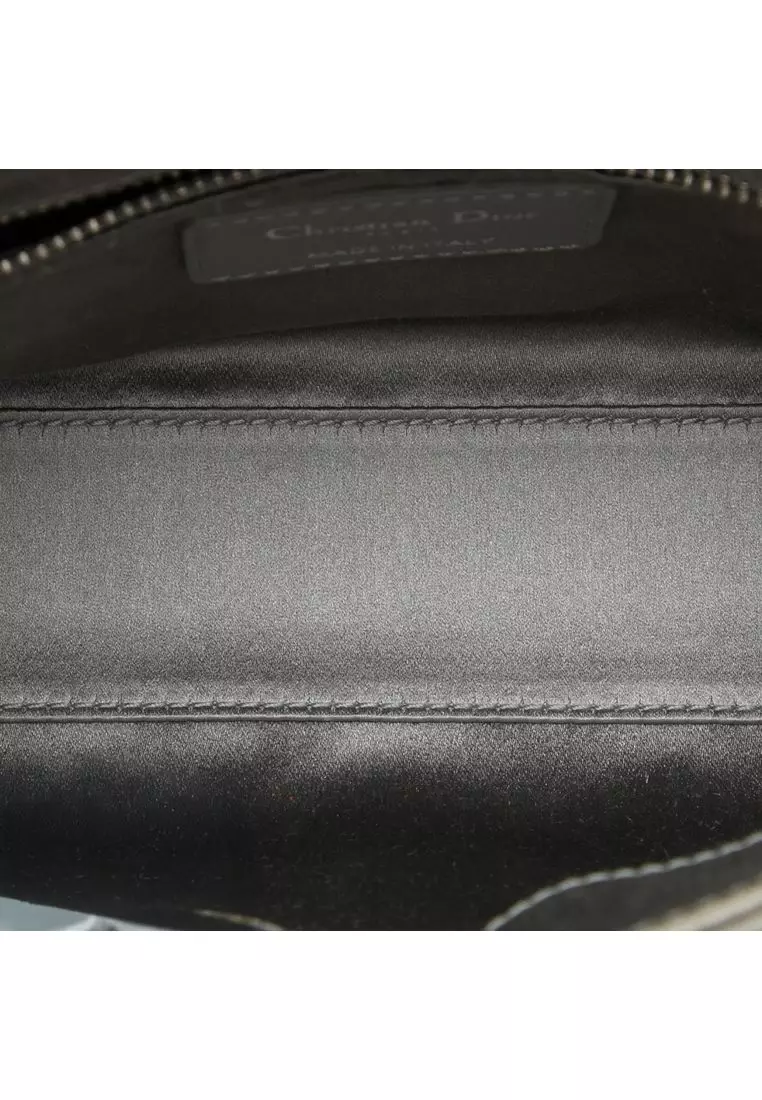 Pre-Loved Dior Mini Satin Cannage Crystal Embellished Lady Dior