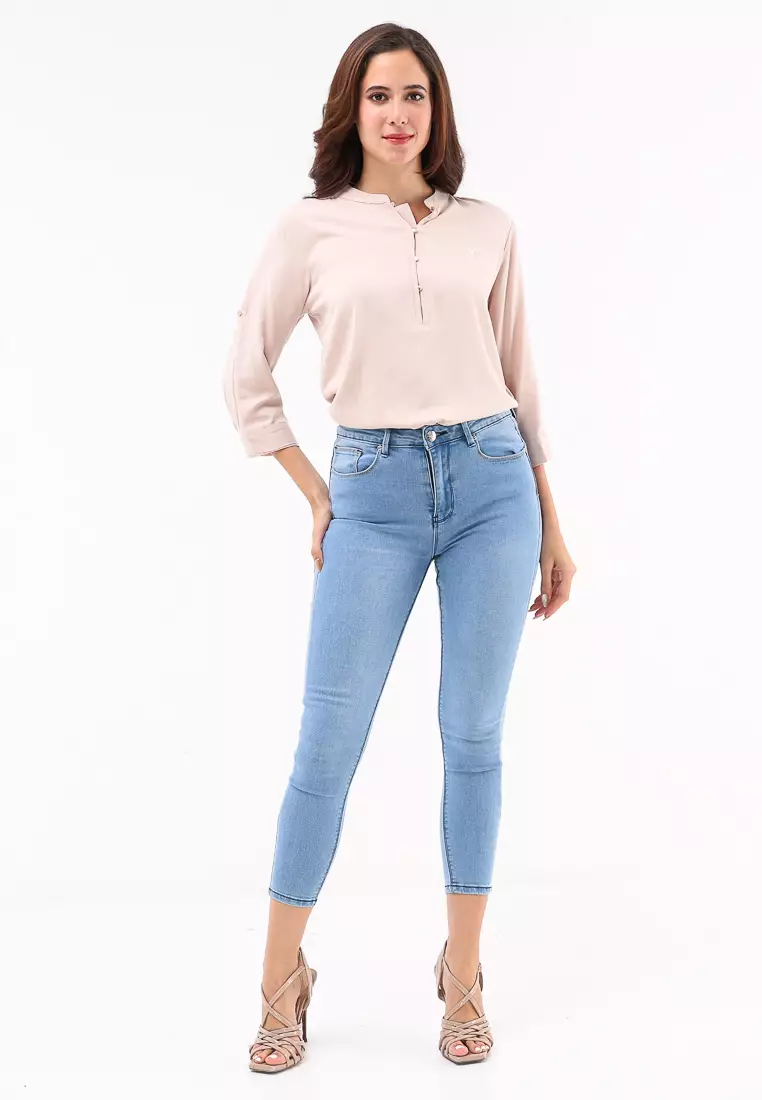 Cropped Skinny High Waist Jeans