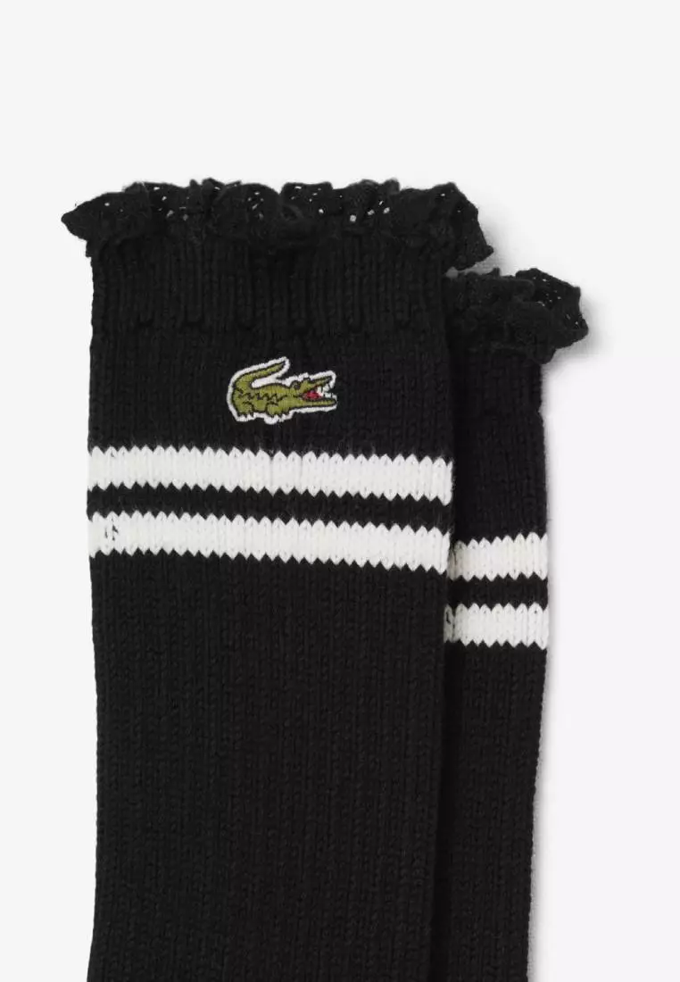 Lace Edge Ribbed Socks