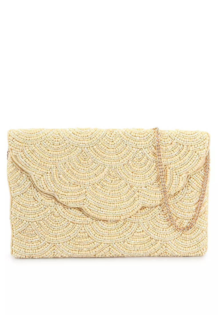 Buy Red s Revenge Scallop Beads Evening Clutch Bag 2024 Online