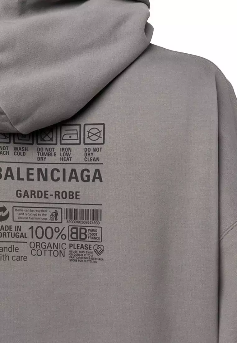 Balenciaga Back Hoodie Medium Fit in Grey