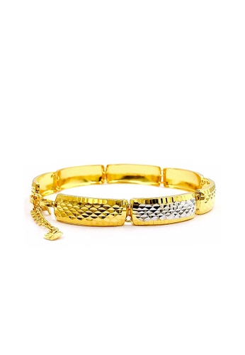MJ Jewellery white and gold MJ Jewellery 375 Gold Pulut Dakap Bracelet T68 (M Size) 177D3AC75E2AD3GS_1