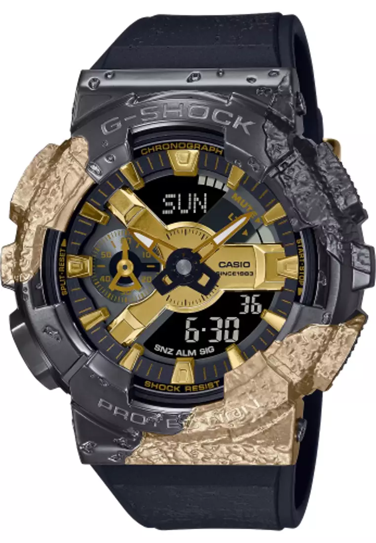 G shock black gold on sale digital