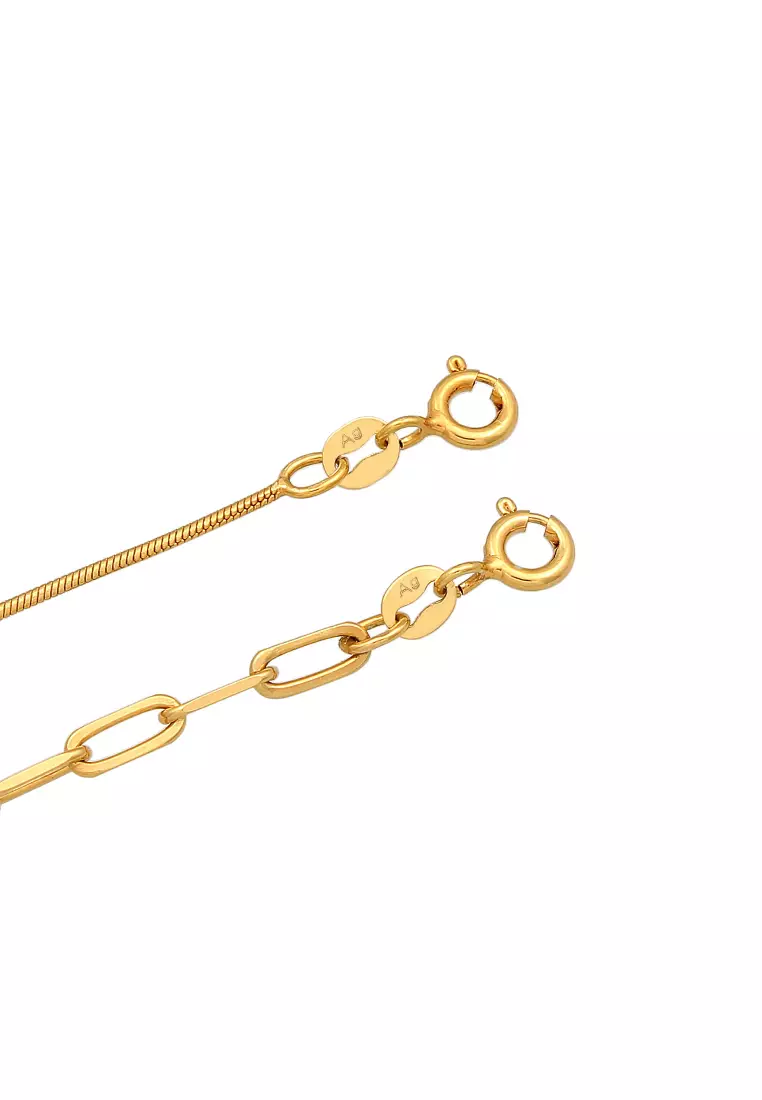 Bracelet Women Layer Ball Chain Elegant Basic Minimalist Gold-Plated