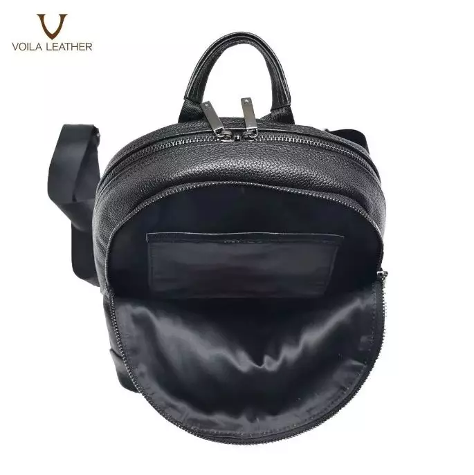 Genuine Leather Medium Women’s Backpack Voila Windy Black