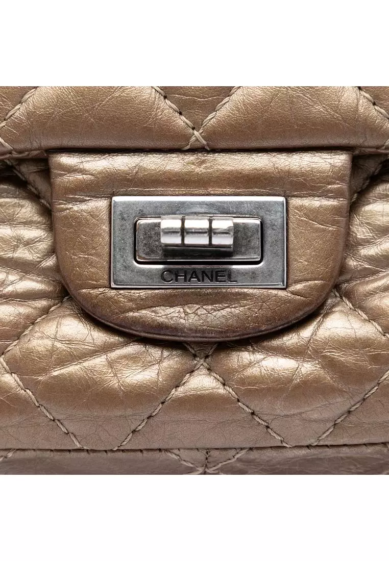 Pre-Loved Chanel Quilted Metallic Aged Calfskin Reissue 2.55 Double Flap 226