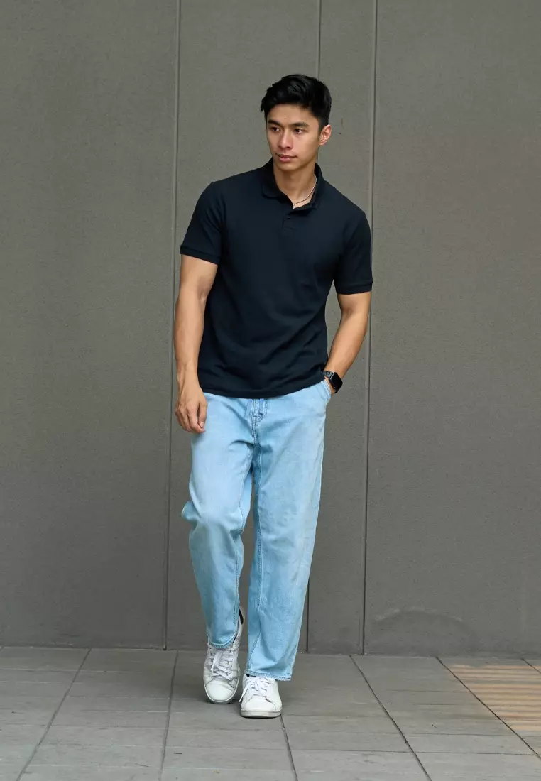 Kale Park Black/ Kaos Polo Pria Lengan Pendek Kerah / Polo Shirt Slim Fit