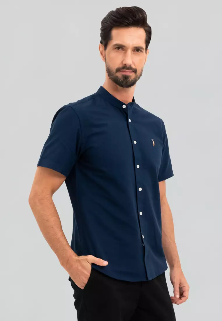 Polo Haus - Men’s Cotton Mix Signature Fit Mandarin Collar MBSSE003