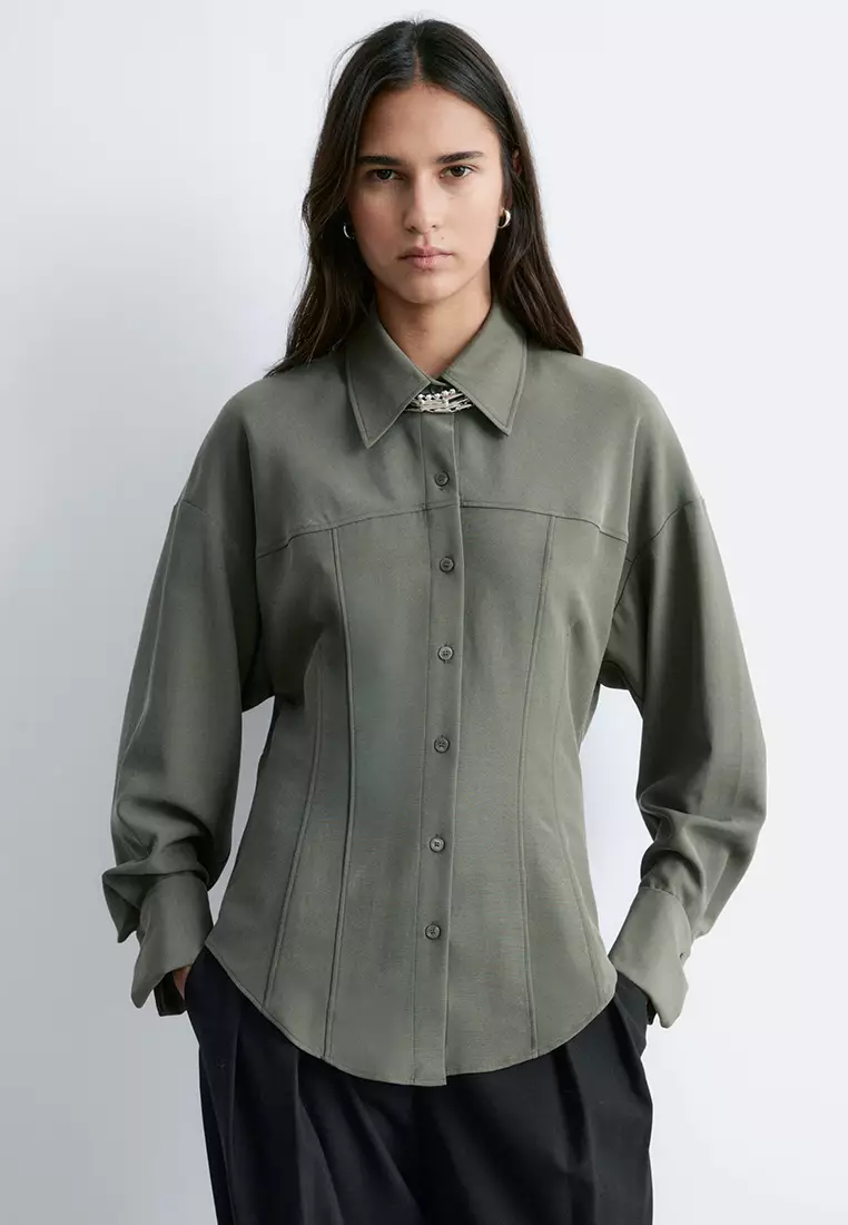 Balloon-Sleeved Tapered Shirt