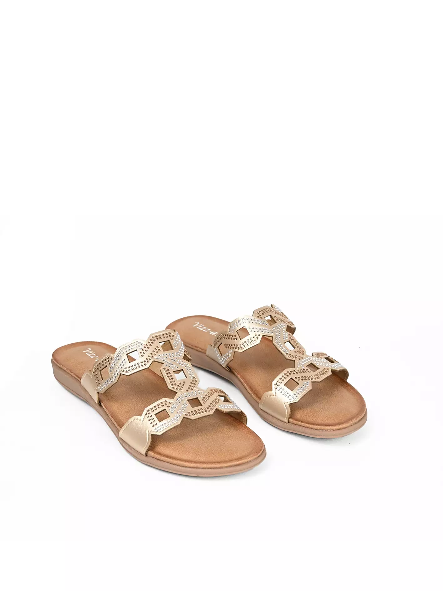 Vizzano Shoes Sandal Flat Slip On Wanita Cantik Design Virdie