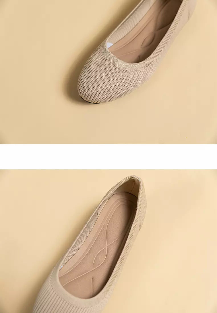 Round-toe Fly Knit‌ Flat Shoes TJ-Y2