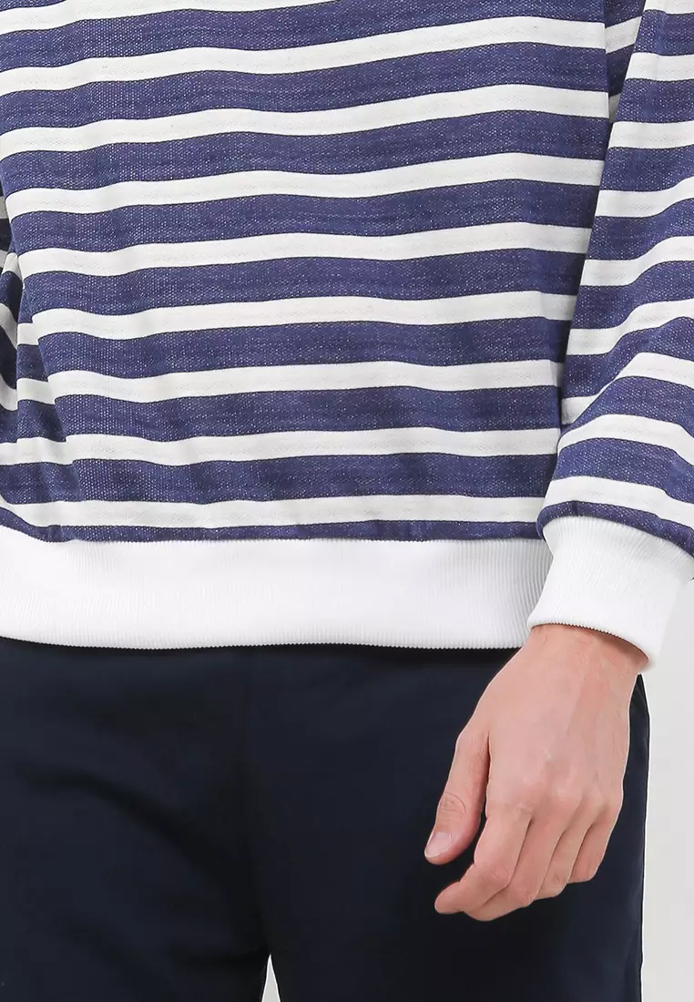 Sweater Lengan Panjang Stripe Short Pants Set