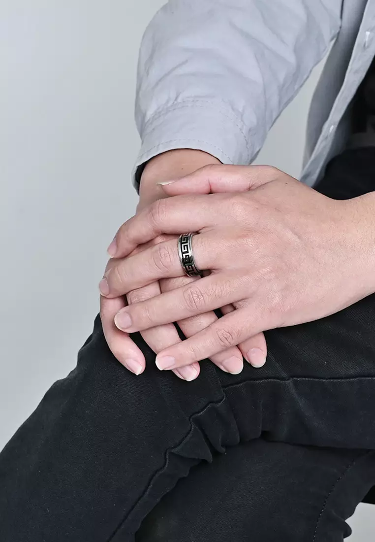 Titanium Steel Rotatable Design Pattern Ring JW QF-JZ964