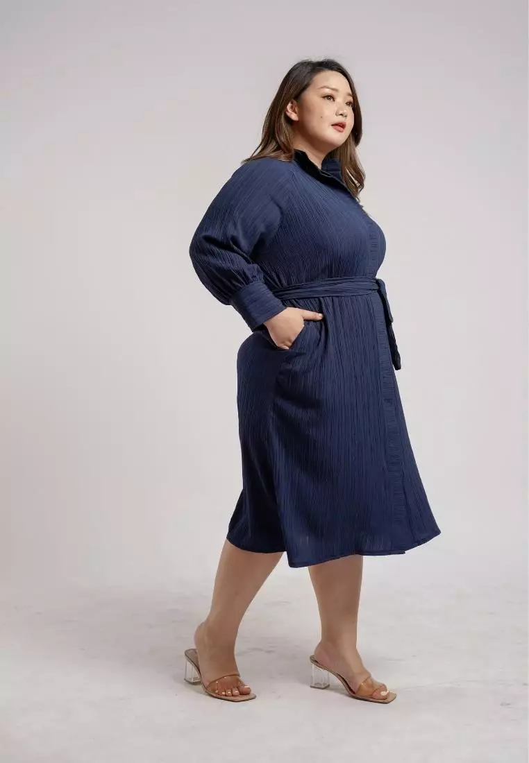 Plus Size Dress Evelyn Navy