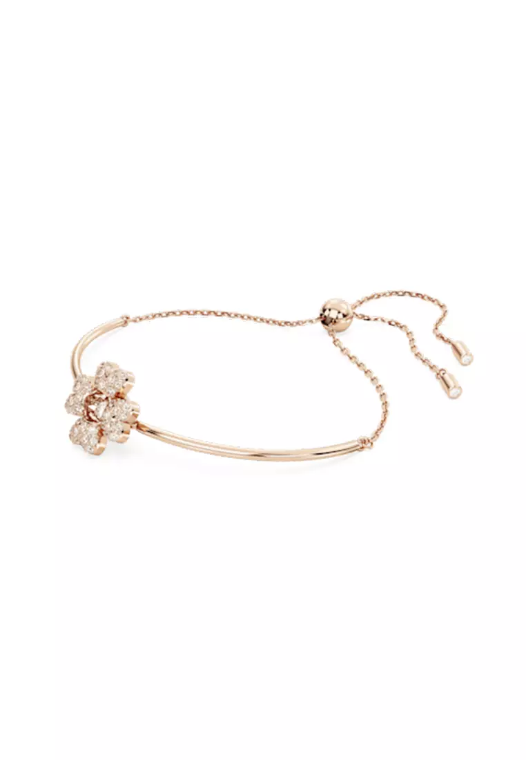 Idyllia Bracelet, Clover, White, Rose Gold-Tone Plated