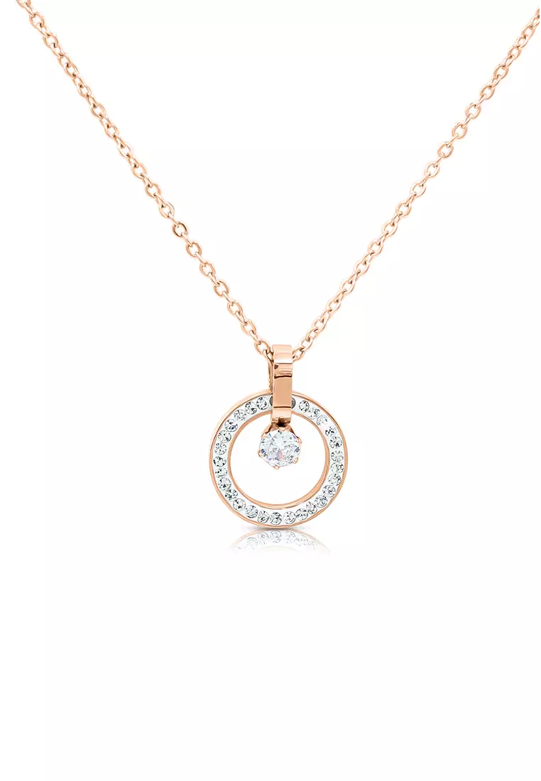 Gold open circle cheap pendant necklace